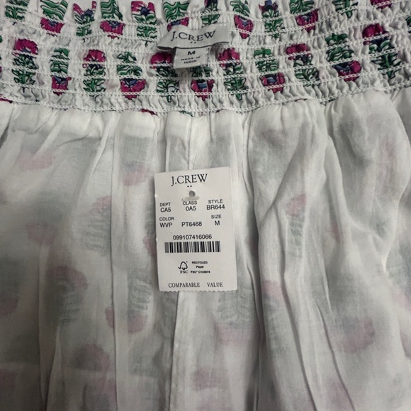 J. Crew Smocked Tiered Mini Skirt BR644 Size: Medium NWT - Picture 8 of 11